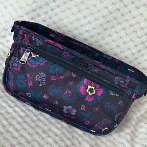 Lug Boho Floral Black Cosmetic Bag parasail